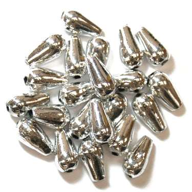 Pearl Bead Drops: 6 x 9mm: Silver: 15 quantity