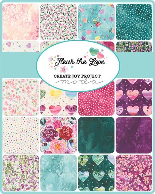 Moda Fabric Pre Cuts Moda Fleur The Love Mini Charm - The Sewing Studio