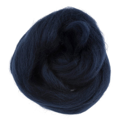 Natural Wool Roving, Navy, 10g Packet