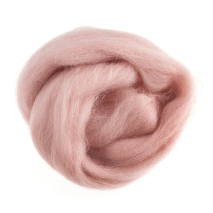 Natural Wool Roving, Powder Pink, 10g Packet