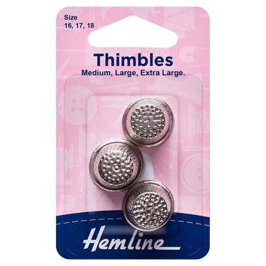 Metal Thimbles: Pack of 3: Assorted sizes