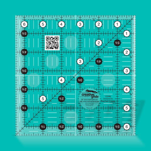 Creative Grids Non slip: 6½" x 6½" Square Quilt Ruler