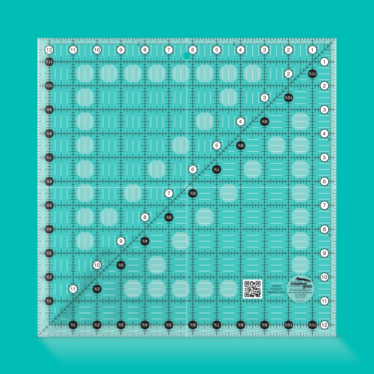Creative Grids Non slip: 12½" x 12½" Square Quilt Ruler