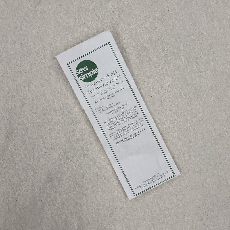 Super Soft Recycled Wadding 70/30% Cotton/Polyester 90 Inch Wide