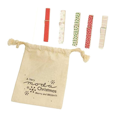 Christmas Clothes Pegs Merry and Bright