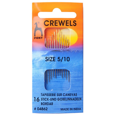 Hand Sewing Needles: Crewels (embroidery): Gold Eye: Sizes 5-10