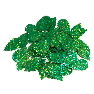 Sequins: Leaf Holographic: 12 x 18mm: Green: 2.5g