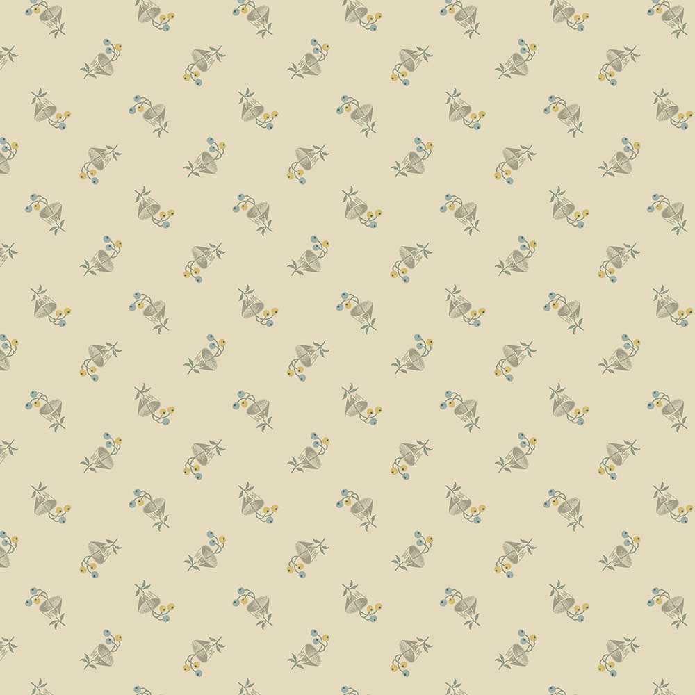 Andover Fabric Makower English Garden Bachelor Button Biscuits 2-797-L - The Sewing Studio