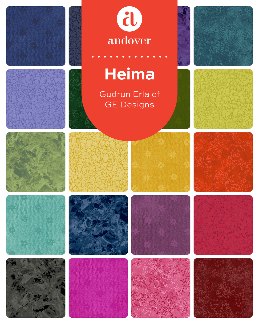 Andover Fabric Pre Cuts Andover Fabric Heima 5 Inch Squares Pack - The Sewing Studio