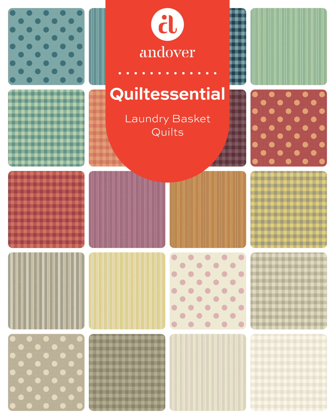 Andover Fabric Pre Cuts Andover Fabric Quiltessential by Laundry Basket Quilts 10 Inch Square Pack  - The Sewing Studio