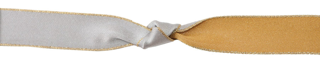 Berisfords Ribbon Majesty Ribbon Gold Silver With Metallic Edge 25mm Wide - The Sewing Studio