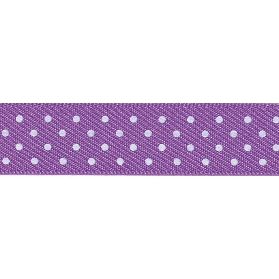 Berisfords Ribbon Micro Dot Ribbon: Purple and white 15mm wide: Price per metre. - The Sewing Studio