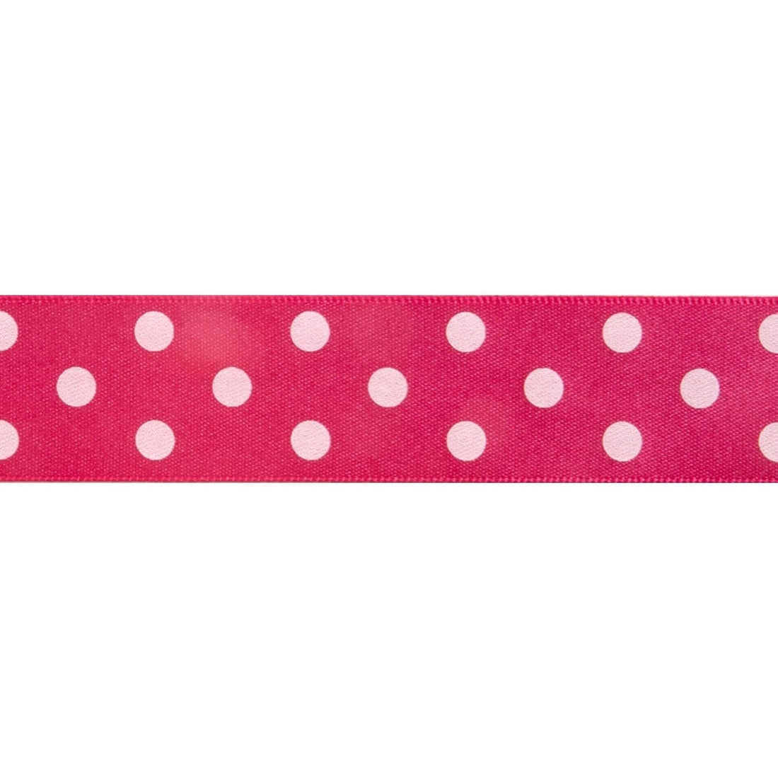 Berisfords Ribbon Polka Dot Ribbon: 25mm: Shocking Pink. Price per metre. - The Sewing Studio