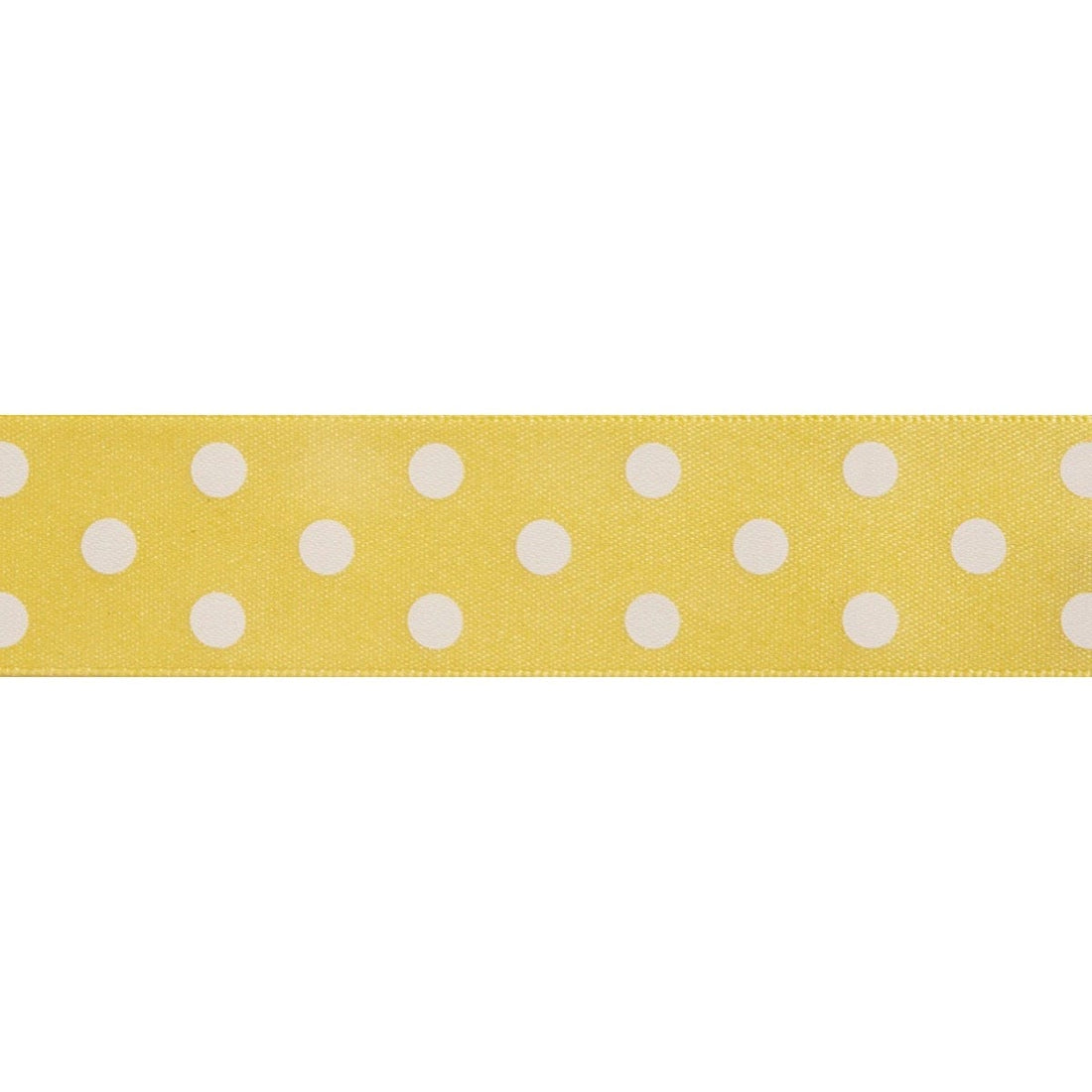 Berisfords Ribbon Polka Dot Ribbon: Lemon Yellow: 25mm wide. Price per metre. - The Sewing Studio