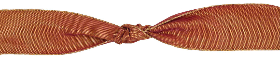 Berisfords Ribbon Radiance Ribbon Two Tone Shot Taffeta Metallic Edge Bordeaux Mimosa 25mm Wide - The Sewing Studio