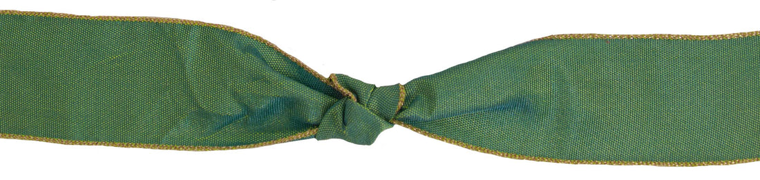 Berisfords Ribbon Radiance Ribbon Two Tone Shot Taffeta Metallic Edge Mizu Apple 25mm Wide - The Sewing Studio