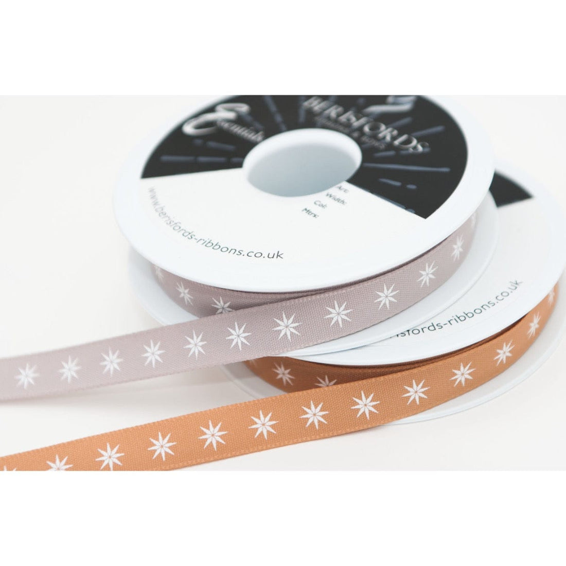 Berisfords Ribbon Scandi Star Ribbon: Ecru: 12mm wide. Price per metre. - The Sewing Studio