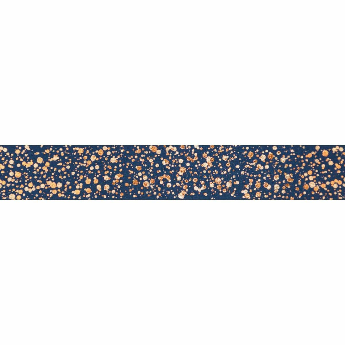 Berisfords Ribbon Sparkler Ribbon: Navy with Gold Metallic: 15mm wide. Price per metre. - The Sewing Studio