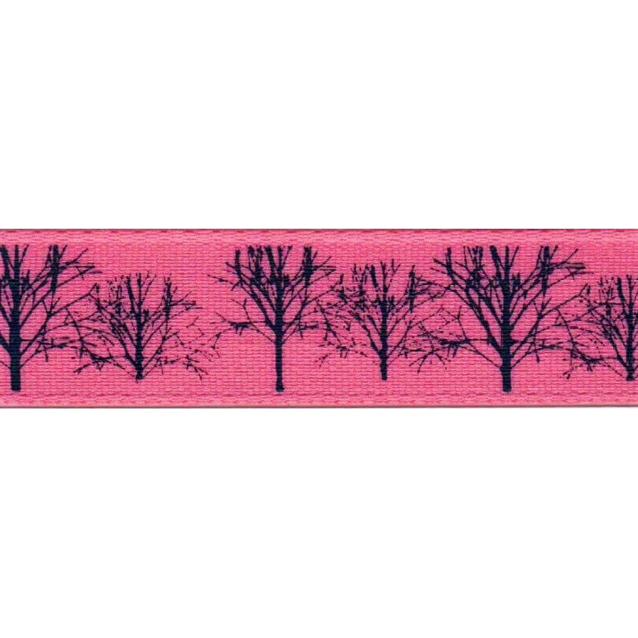 Berisfords Ribbon Trees Ribbon: 15mm wide: Shocking Pink. Price per metre. - The Sewing Studio
