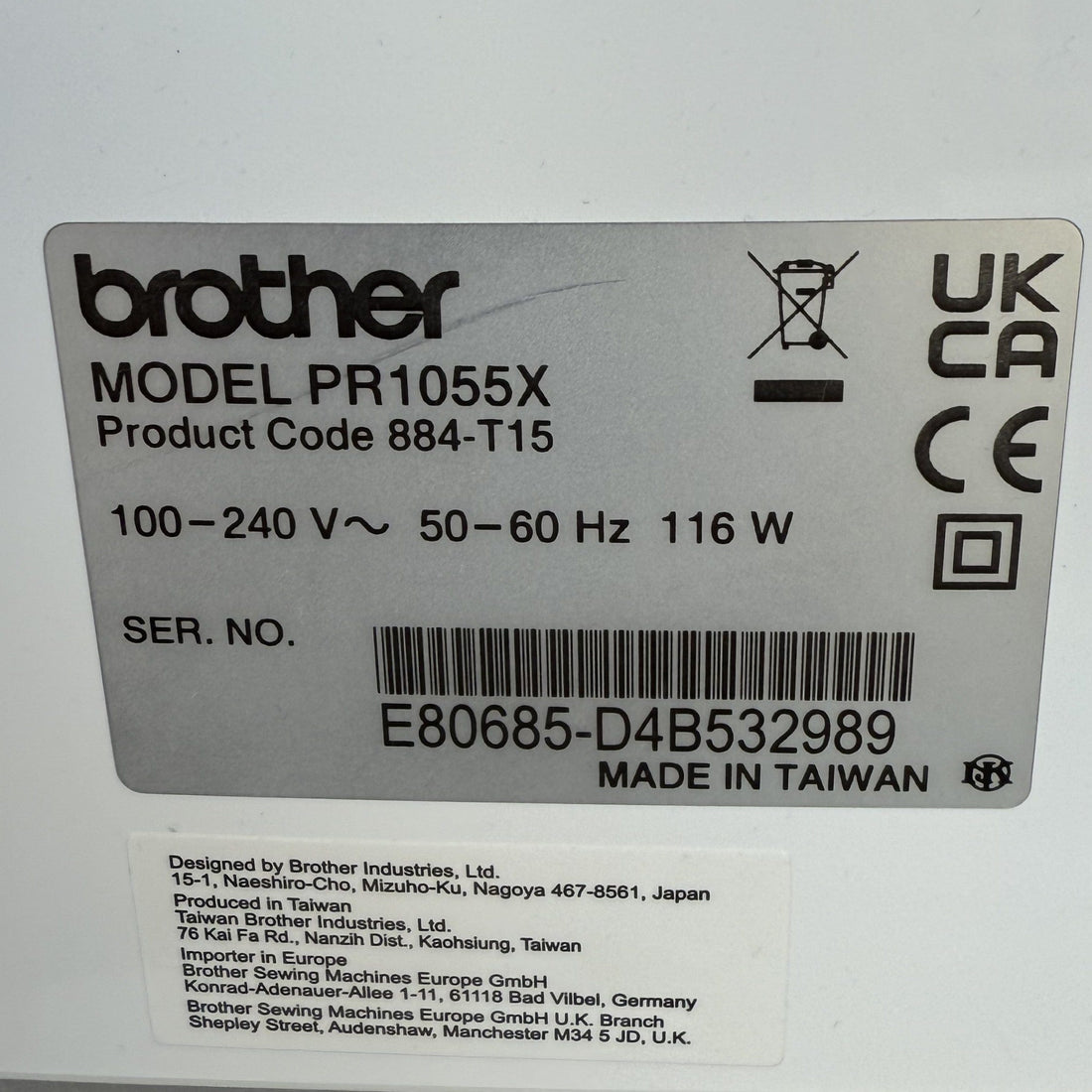 Brother Sewing Machines Brother PR1055X Embroidery Machine EX-Demonstration Model - The Sewing Studio