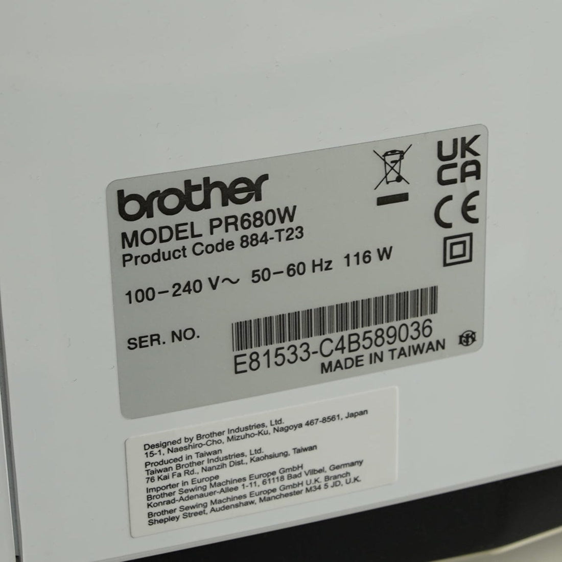 Brother Sewing Machines Brother PR680W Embroidery Machine Ex Demonstration Model - The Sewing Studio