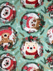 Christmas Squad Fabric Squad Wreaths Sage PWMC013