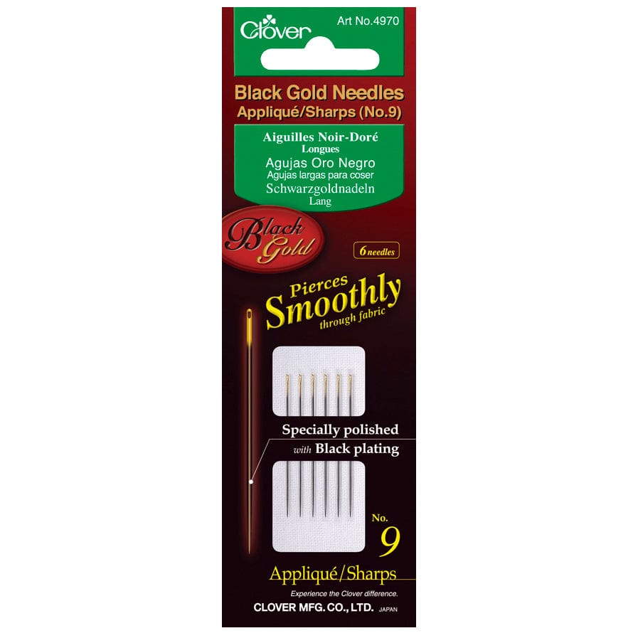 Clover Needles Hand Sewing Needles: Clover Black: Applique Sharps Size 9 - The Sewing Studio
