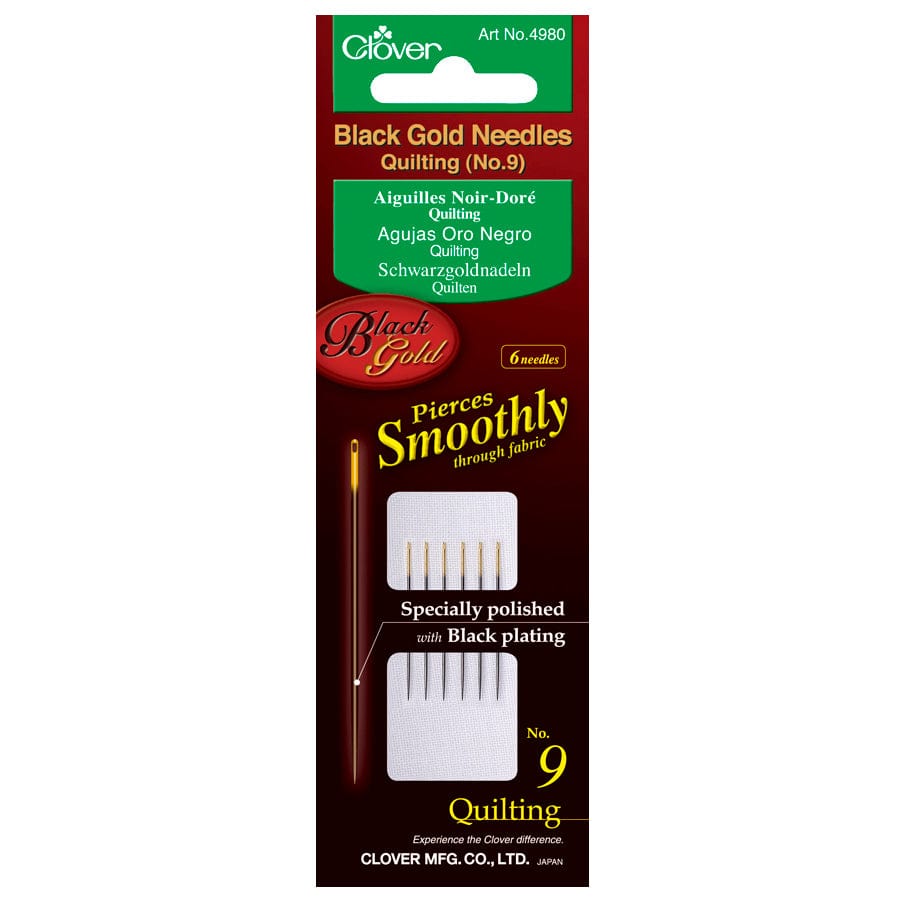 Clover Needles Hand Sewing Needles: Clover Black Gold: Quilting Size 9 - The Sewing Studio