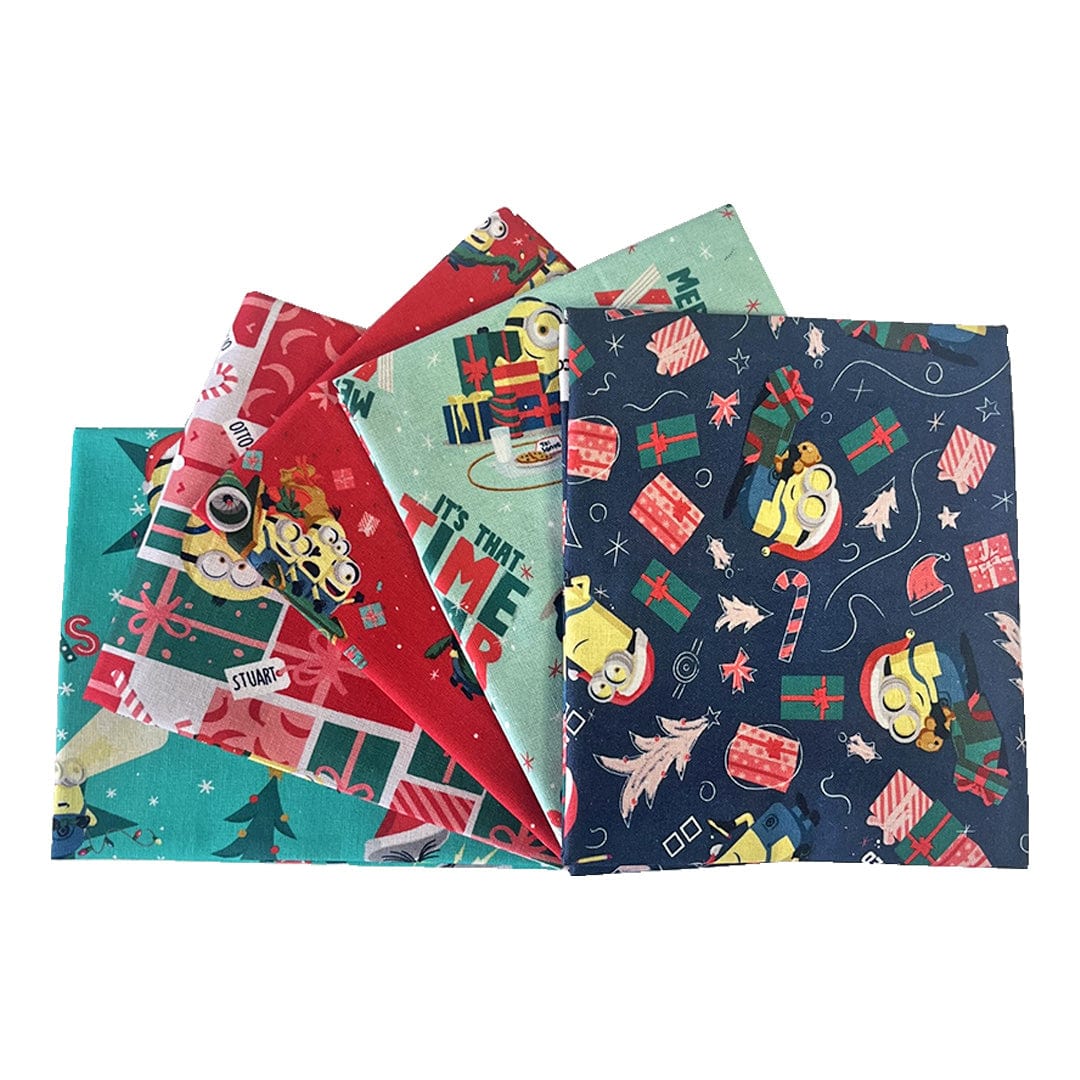 Craft Cotton Co Fabric Pre Cuts Minions Christmas Fat Quarter Pack 3261-00 - The Sewing Studio