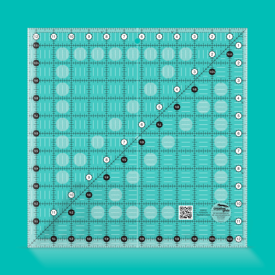 Creative Grids Rulers Stencils Templates Creative Grids Non slip: 12½" x 12½" Square Quilt Ruler - The Sewing Studio