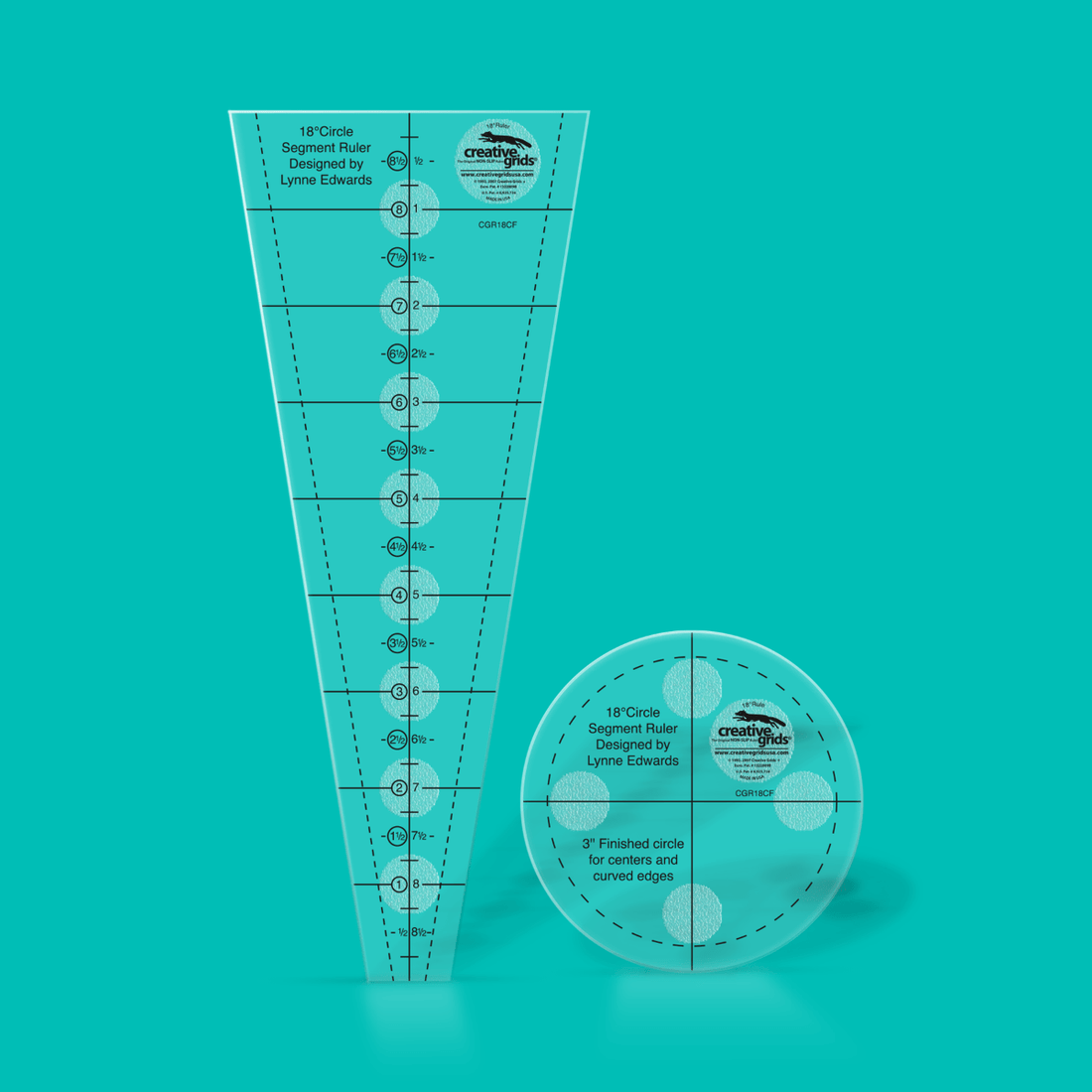 Creative Grids Rulers Stencils Templates Creative Grids Non slip: 18° Dresden Plate Ruler - The Sewing Studio
