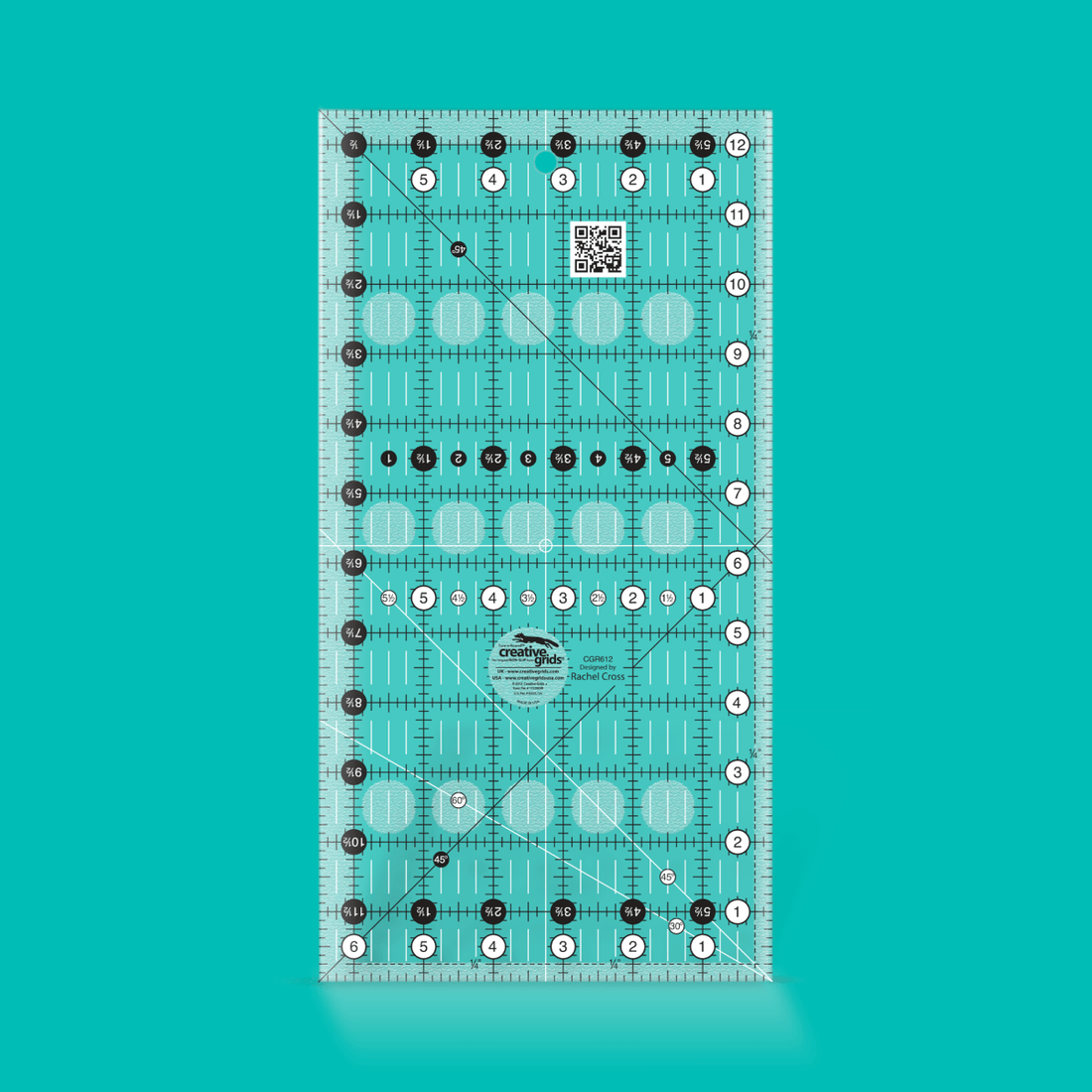 Creative Grids Rulers Stencils Templates Creative Grids Non slip: 6½" x 12½" Quilt Ruler - The Sewing Studio