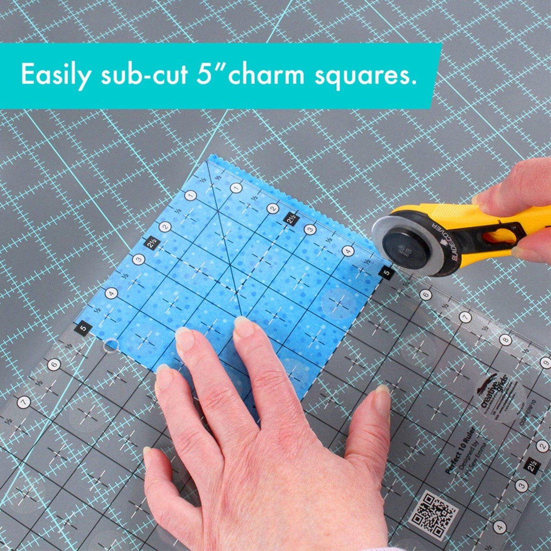 Creative Grids Rulers Stencils Templates Creative Grids Non slip: Perfect 10 Ruler - The Sewing Studio