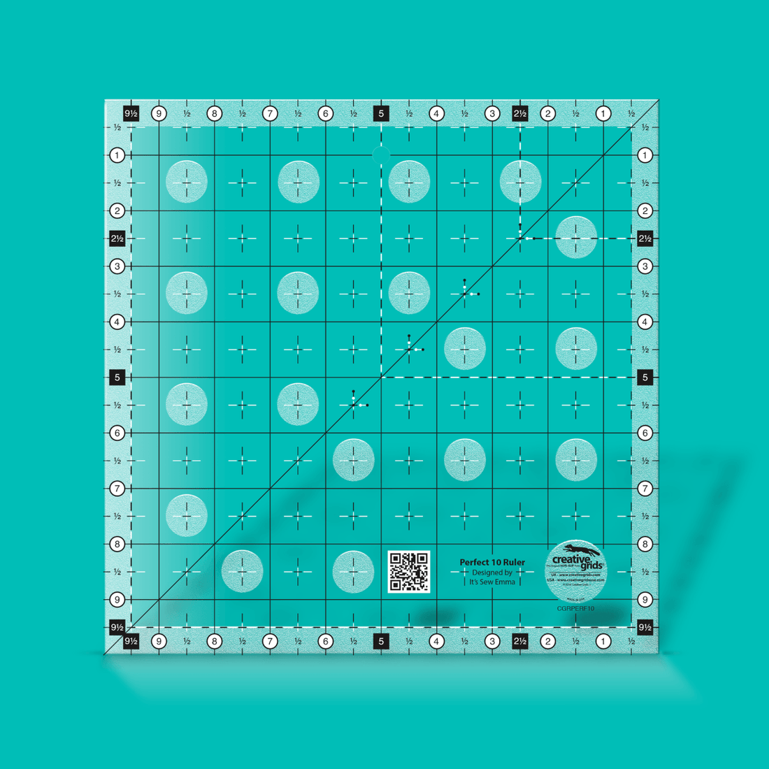 Creative Grids Rulers Stencils Templates Creative Grids Non slip: Perfect 10 Ruler - The Sewing Studio