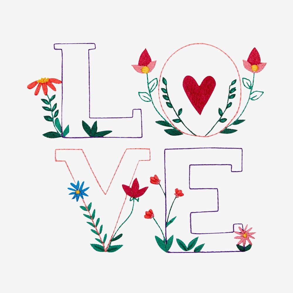 DMC Download Free Pattern: Flower Love (Embroidery) - The Sewing Studio