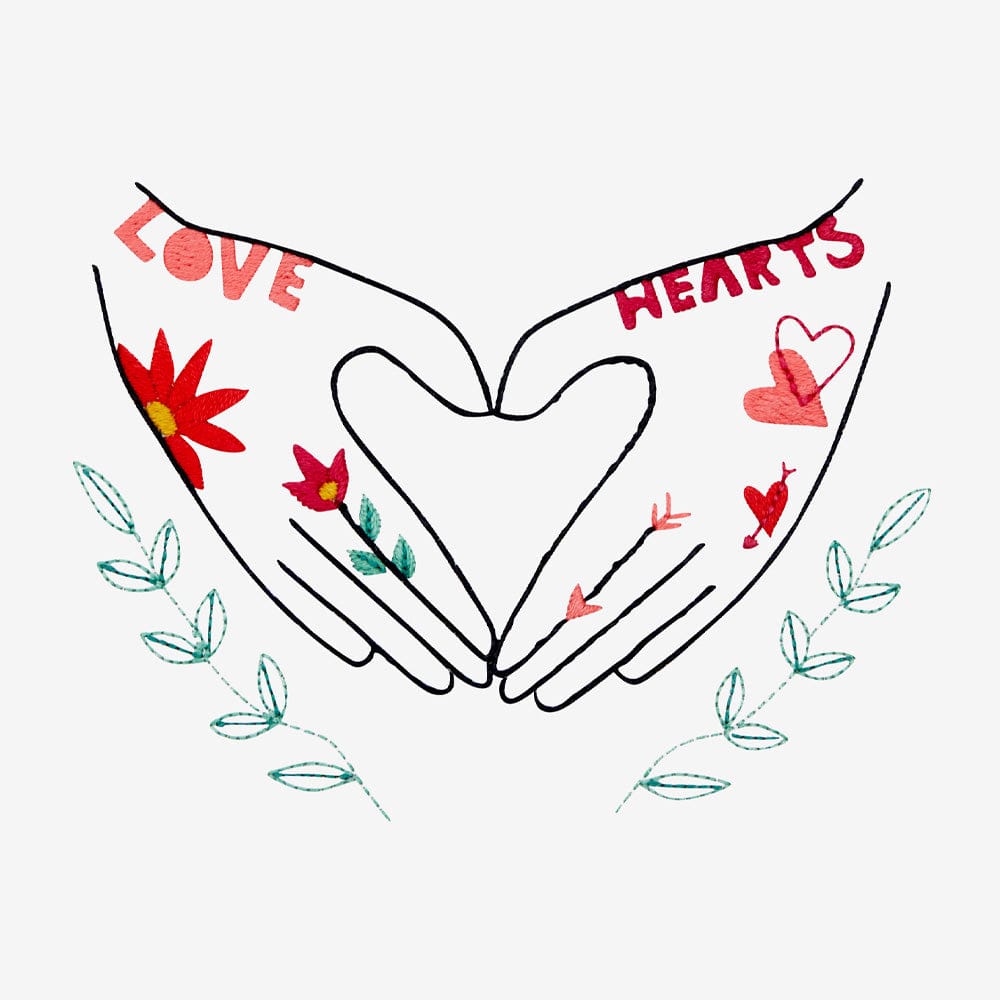 DMC Download Free Pattern: Love Hands (Embroidery) - The Sewing Studio
