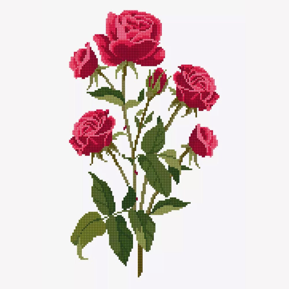 DMC Download Free Pattern: Rose Flowers (Cross Stitch) - The Sewing Studio
