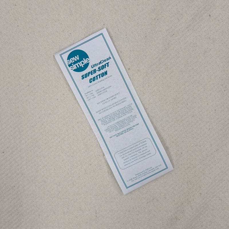 EQS Fabric Wadding Super Soft Wadding 100% Cotton 90 Inch Wide - The Sewing Studio
