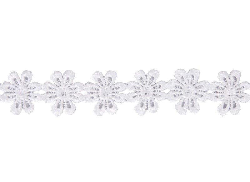 Essential Trimmings Lace Guipure Daisy Lace Trim: 25mm: White - The Sewing Studio