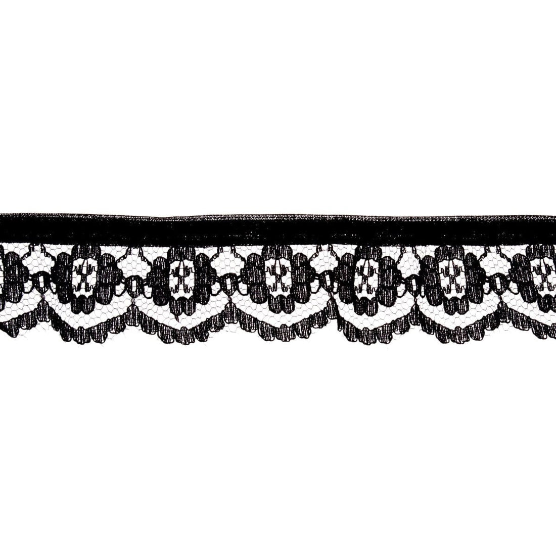 Essential Trimmings Lace Nylon Frilled Lace Trim: 25mm: Black. Price per metre. - The Sewing Studio
