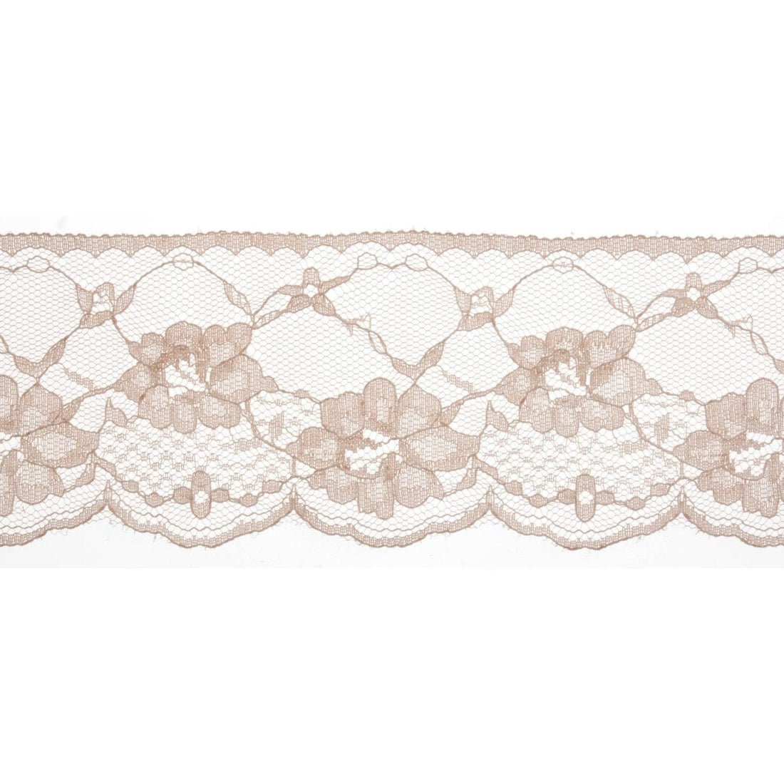 Essential Trimmings Lace Nylon Lace Trim: 70mm: Beige. Price per metre. - The Sewing Studio