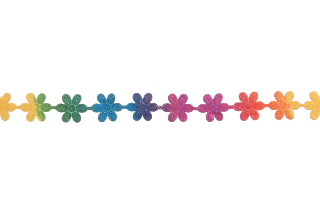 Essential Trimmings Ribbon Multi Colour Flower Trim 10mm - The Sewing Studio