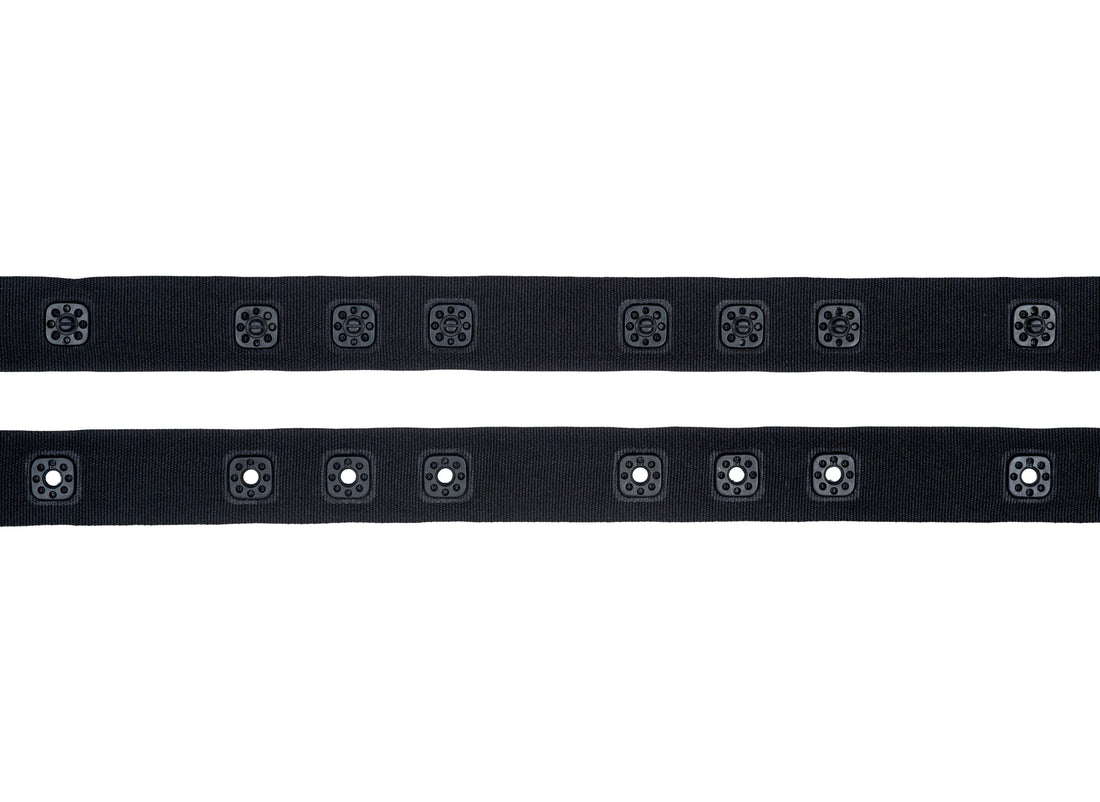Essential Trimmings Tape Black Snap Tape 17mm - The Sewing Studio