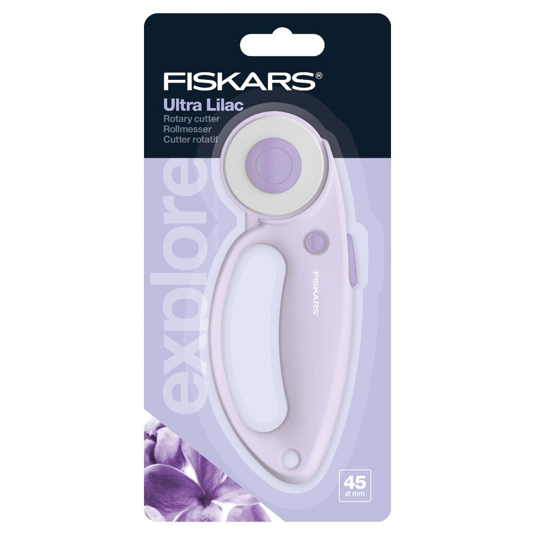 Fiskars Rotary Cutters Fiskars Ultra Lilac Straight Rotary Cutter 45mm - The Sewing Studio