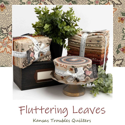 Moda Fluttering Leaves Autumn Evergreen 9730-15 Lifestyle Image