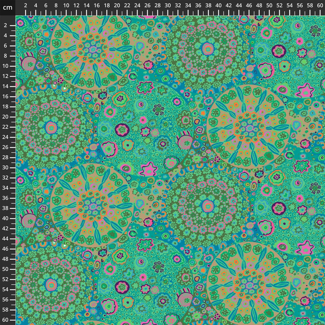 Freespirit Fabric Extra Wide Kaffe Fassett Fabric Quilt Backing Millefiore Jade. 108” wide. - The Sewing Studio