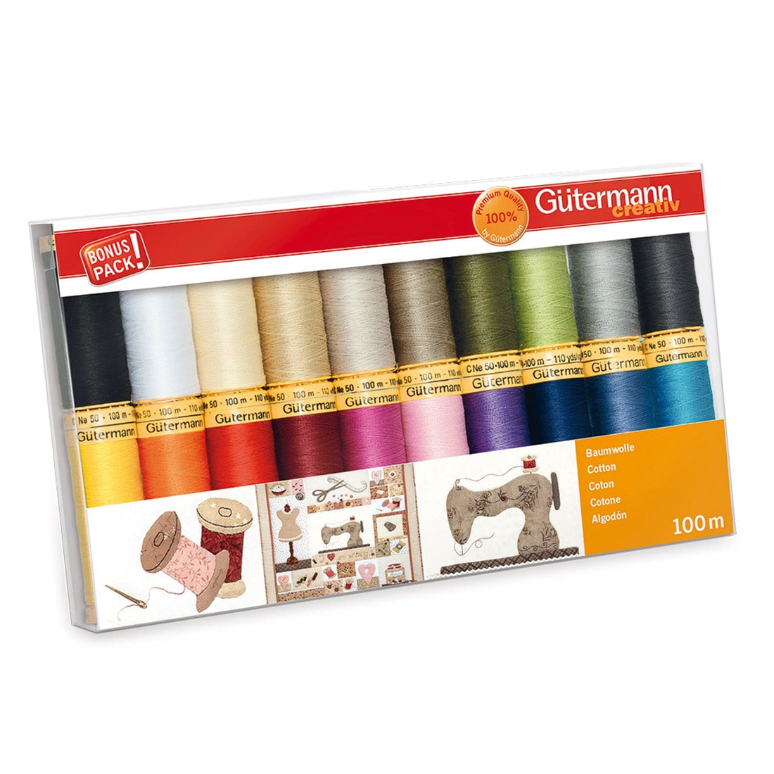 Gutermann Threads Gutermann Thread Set Cotton 20 x 100 Metres - The Sewing Studio
