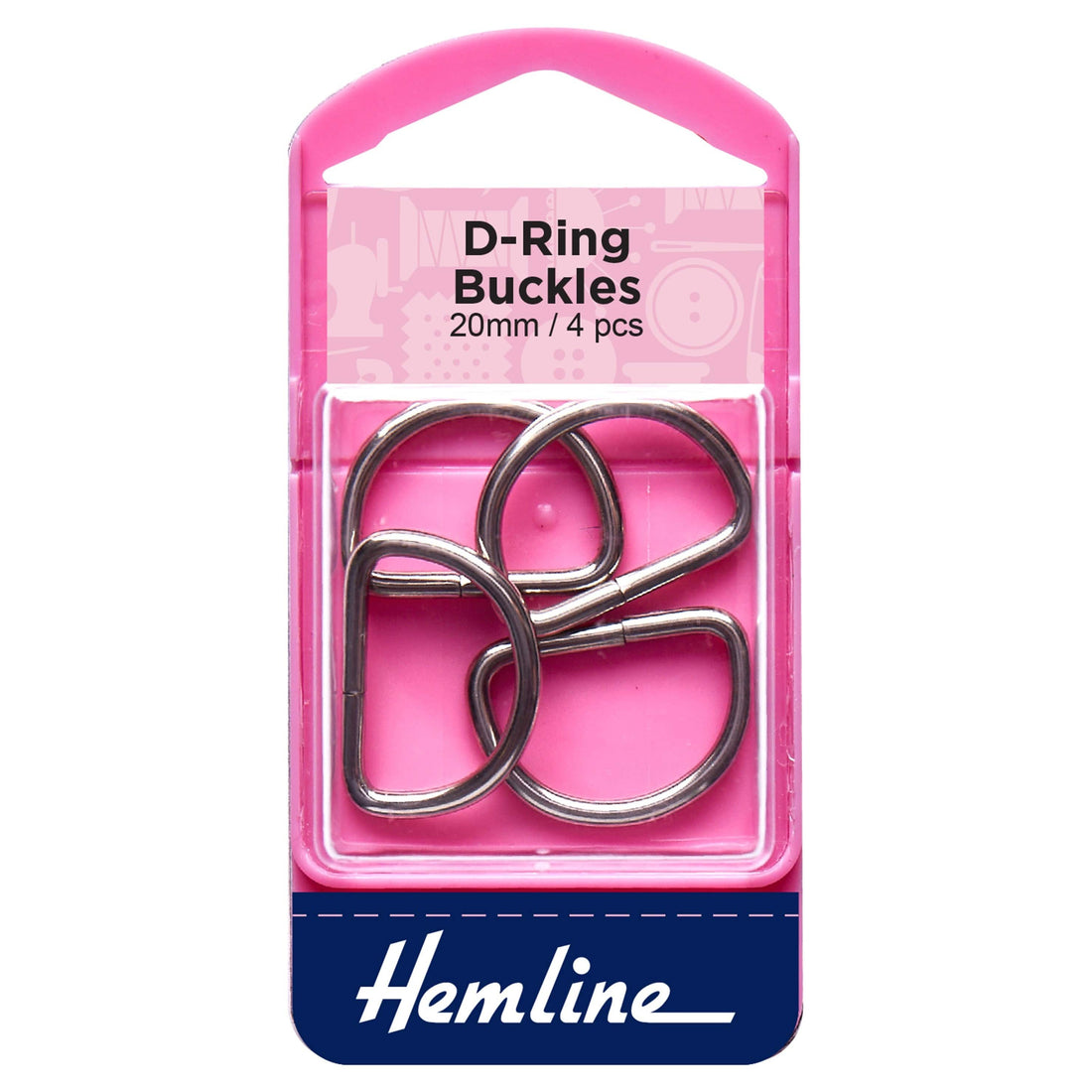 Hemline Eyelets & Fastenings D Rings 20mm Nickel 2 Pieces - The Sewing Studio