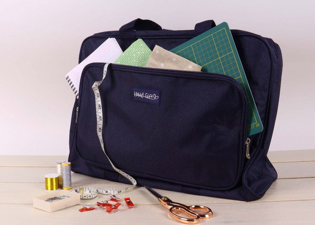 HobbyGift Bags Sewing Machine Bag Navy Fits Standard Domestic Sewing Machine - The Sewing Studio