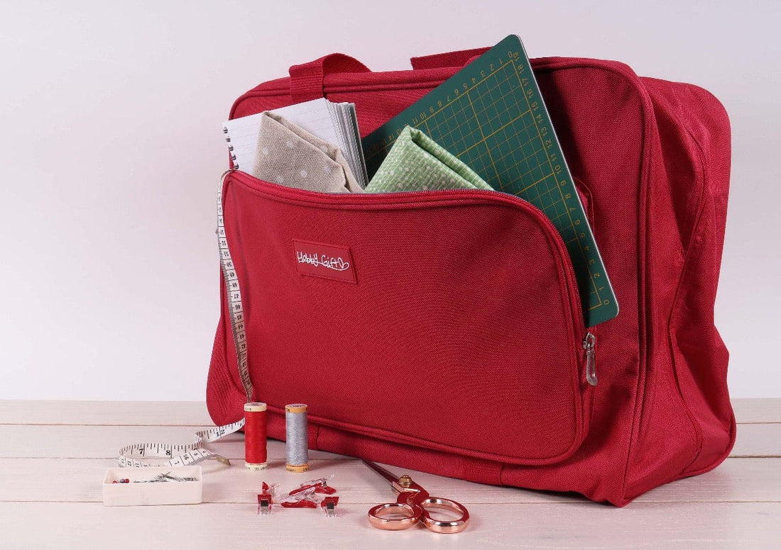 HobbyGift Bags Sewing Machine Bag Red Fits Standard Domestic Sewing Machine - The Sewing Studio
